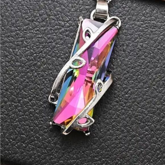 Colorful crystal branches necklace - Picture 2 of 3